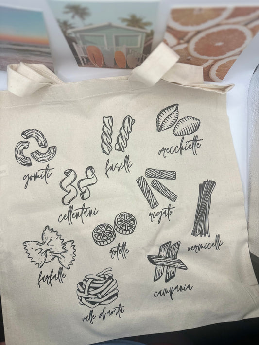 pasta tote bag