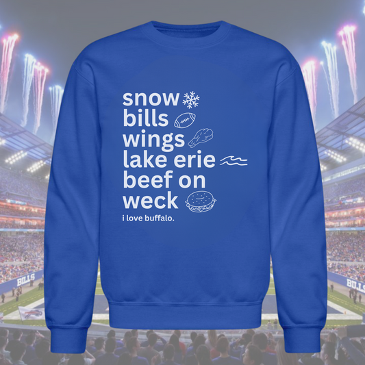 all roads lead to bufffalo crewneck