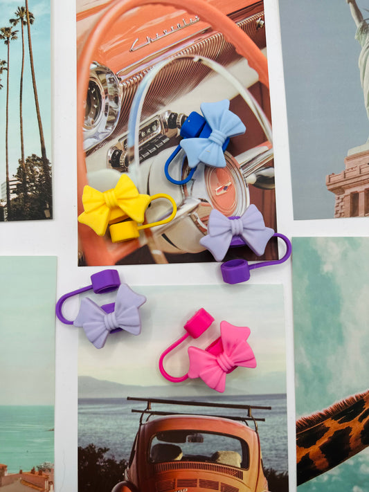 bow straw toppers