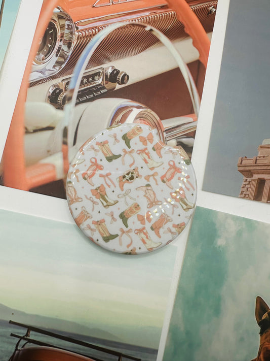 cowgirl coquette car coaster